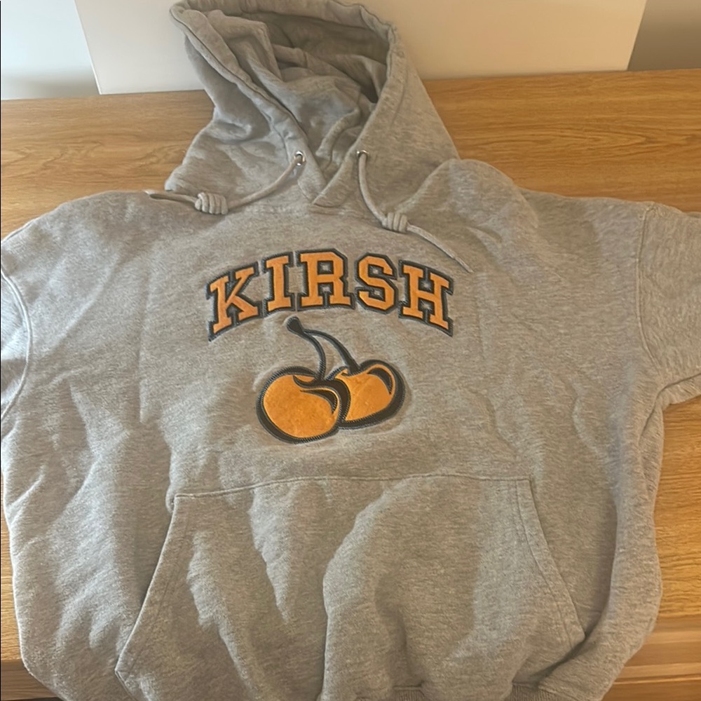 Gray Hoodie with Orange Cherry Design